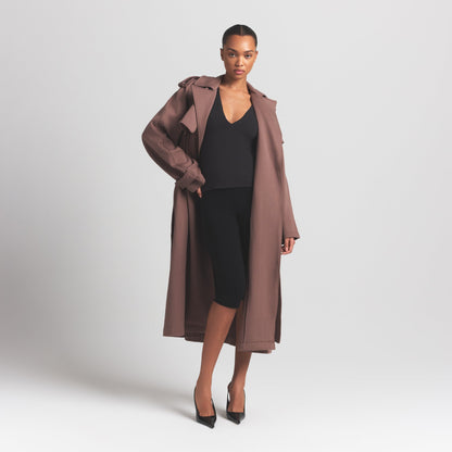 Boyfriend Fleece Oversized Trench Coat