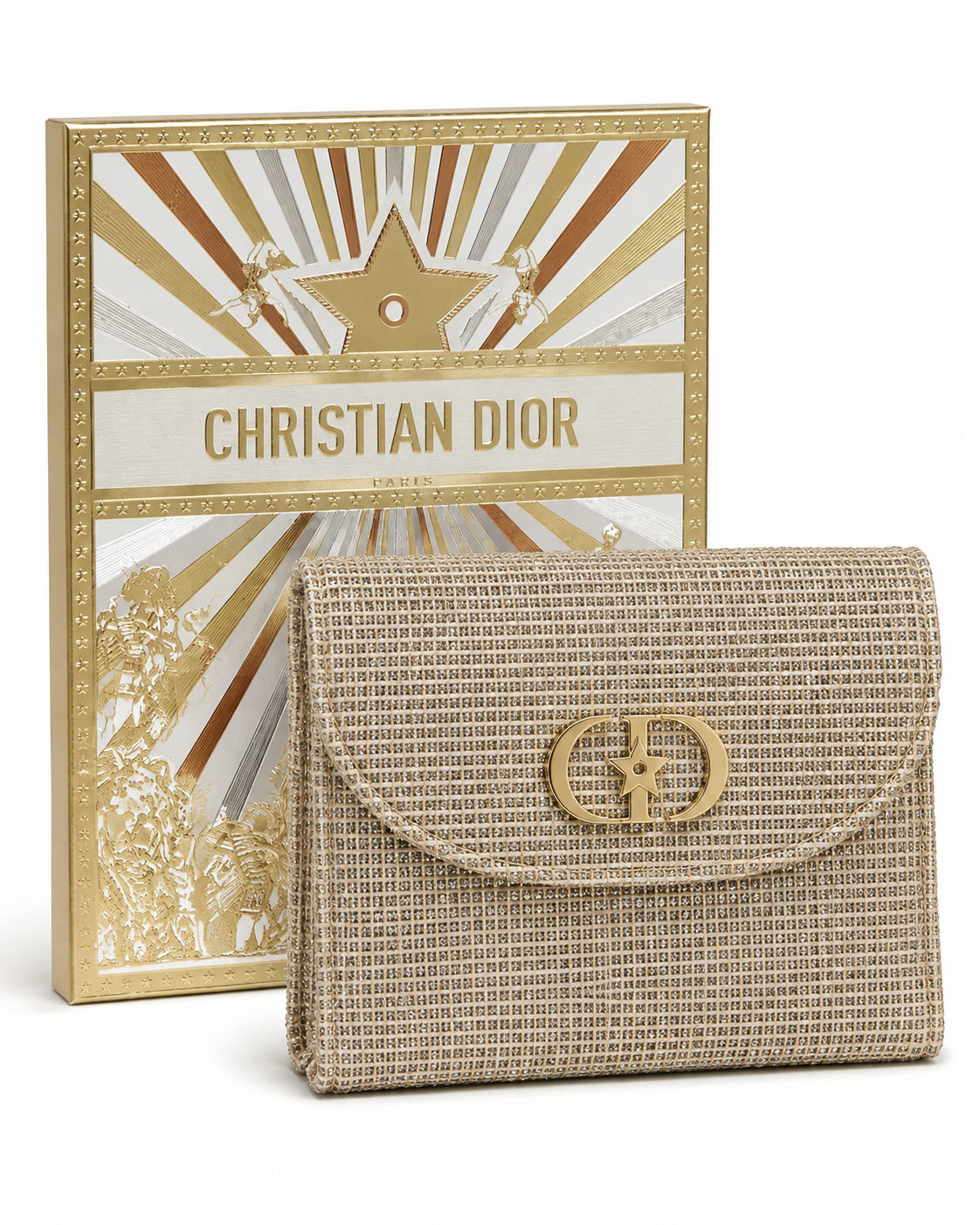 Rare Dior Beauty Vip Gift 2025 Gold Pouch Bag comes with Gold Strap