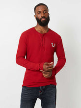 LOGO LONG SLEEVE RIBBED HENLEY TEE