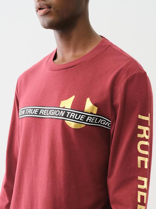 METALLIC TAPING LONG SLEEVE TEE