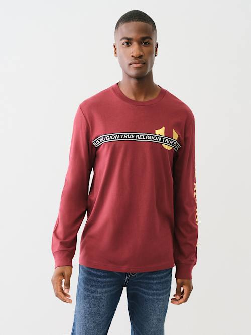 METALLIC TAPING LONG SLEEVE TEE