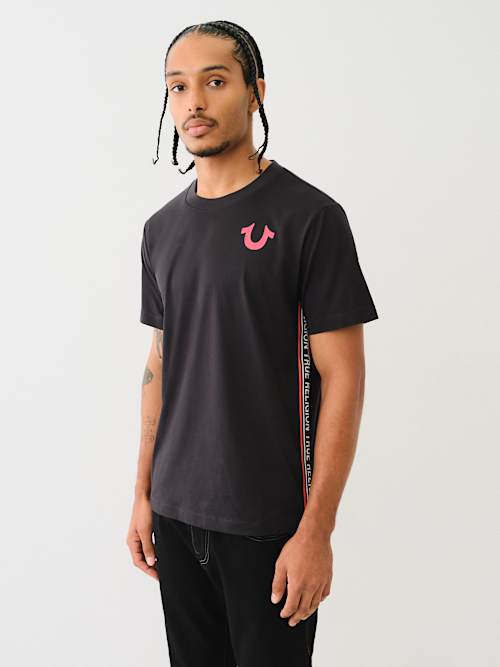 TRUE RELIGION CONTRAST TAPING TEE
