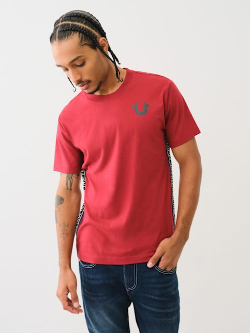 TRUE RELIGION CONTRAST TAPING TEE