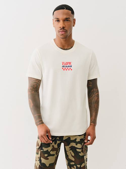 CHECKERED BUDDHA LOGO TEE