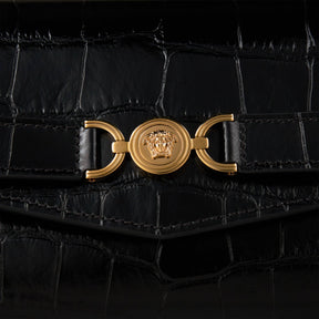 Mini Croc-Effect Medusa Crossbody Bag