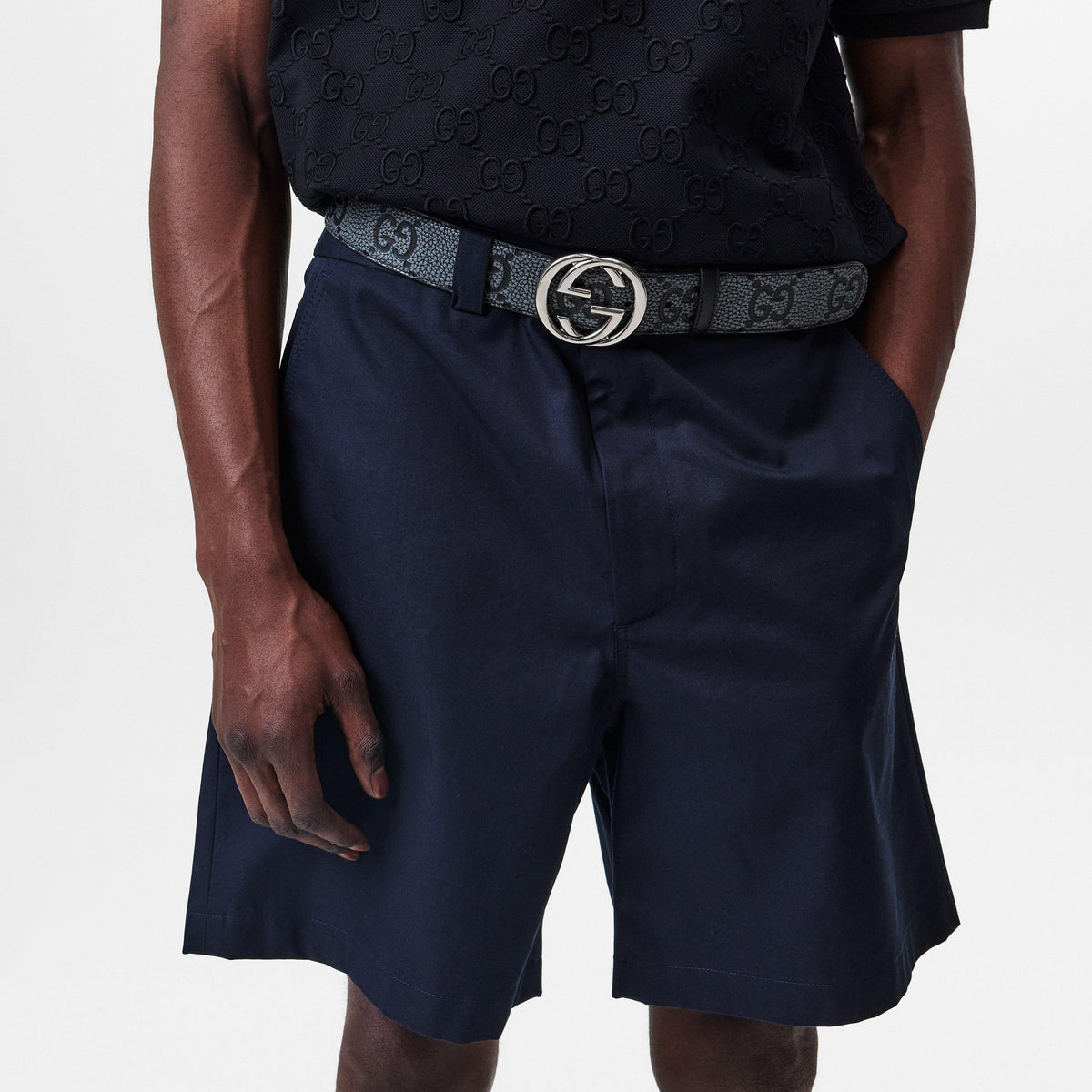 Men's Interlocking GG Leather Belt