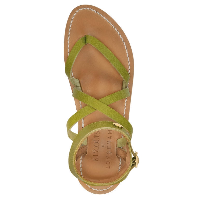 Longchamp x K.Jacques Sandals Kiwi Green - Leather