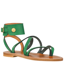 Longchamp x K.Jacques Sandals Green - Leather