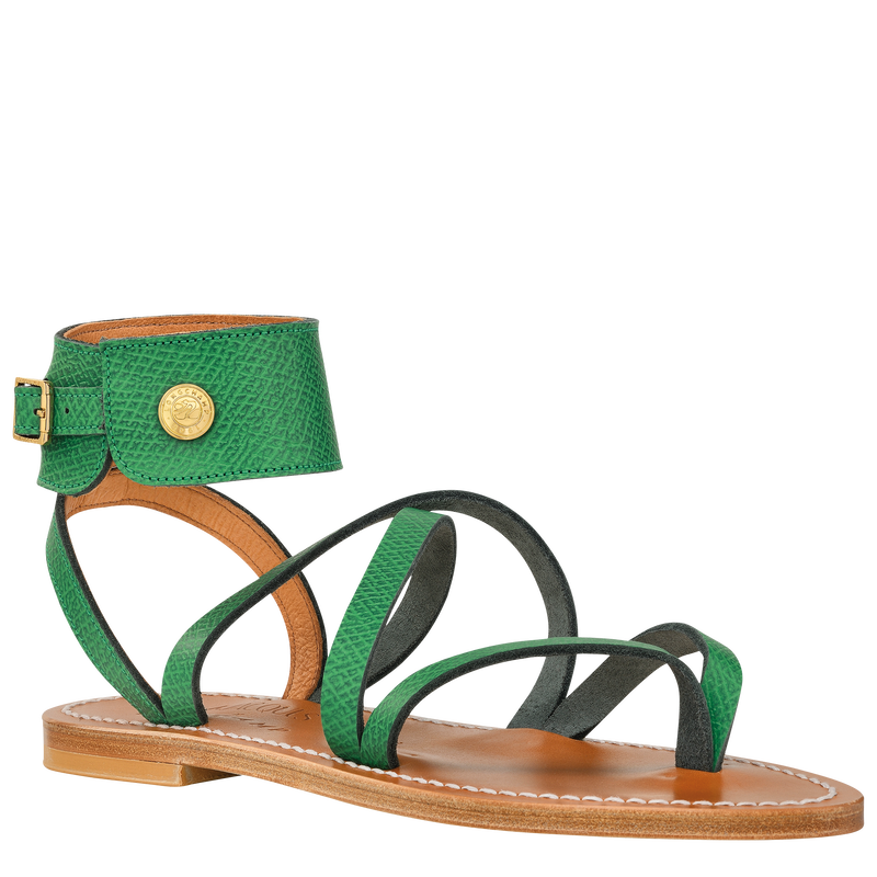 Longchamp x K.Jacques Sandals Green - Leather