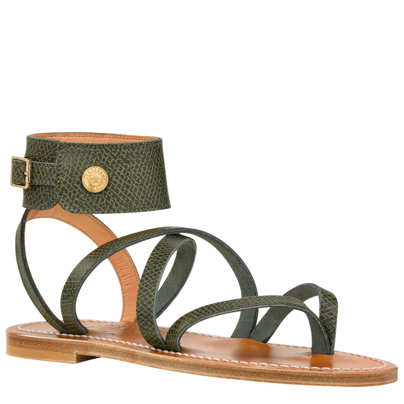 Longchamp x K.Jacques Sandals Forest - Leather