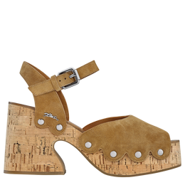 La Cigale Sandals Walnut - Leather