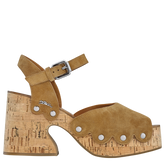 La Cigale Sandals Walnut - Leather
