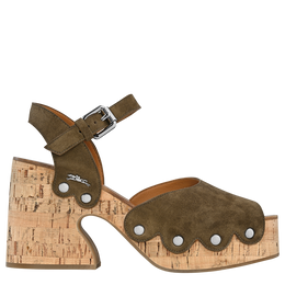 La Cigale Sandals Olive - Leather
