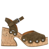La Cigale Sandals Olive - Leather