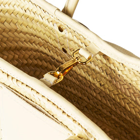 Women's Textured Palm Leaf Le Panier Soli Tote Bag