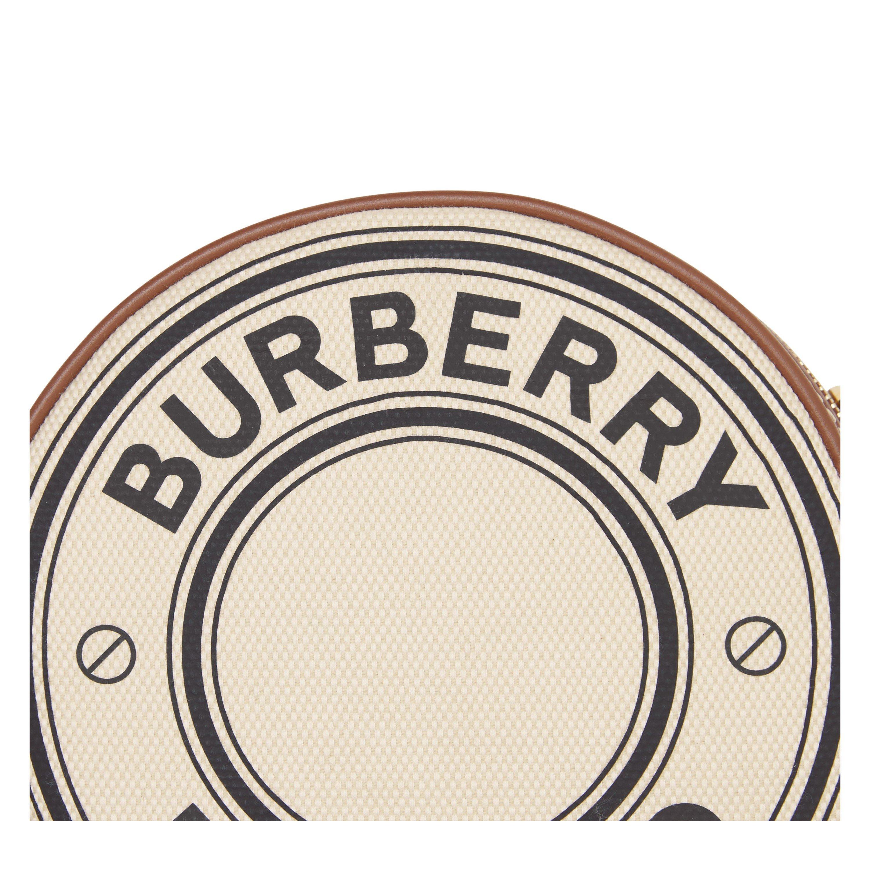 Logo Graphic Cotton Canvas And Leather Louise Mini Round Bag
