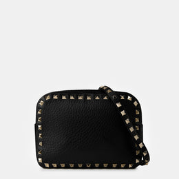 Rockstud Grained Leather Crossbody Bag