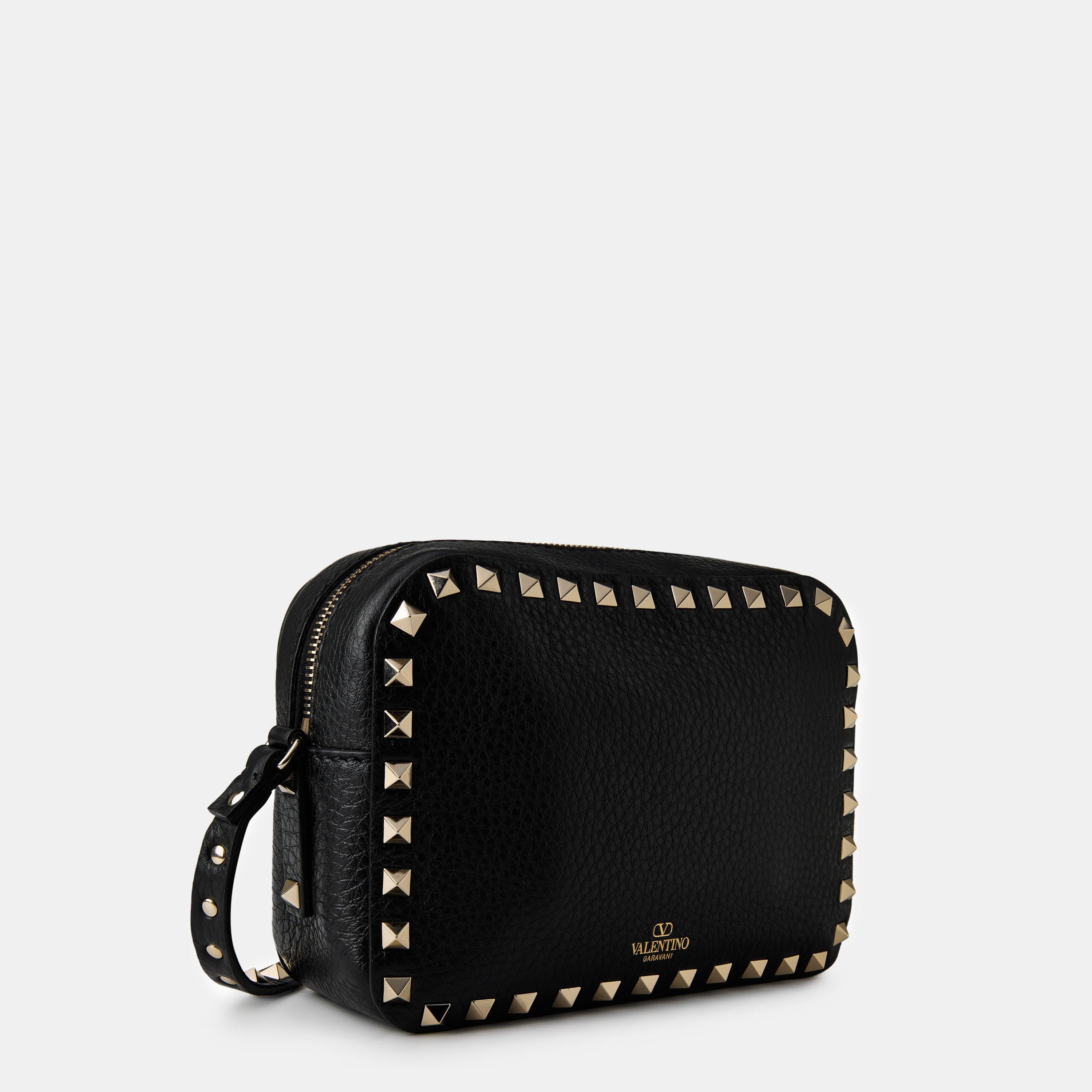 Rockstud Grained Leather Crossbody Bag