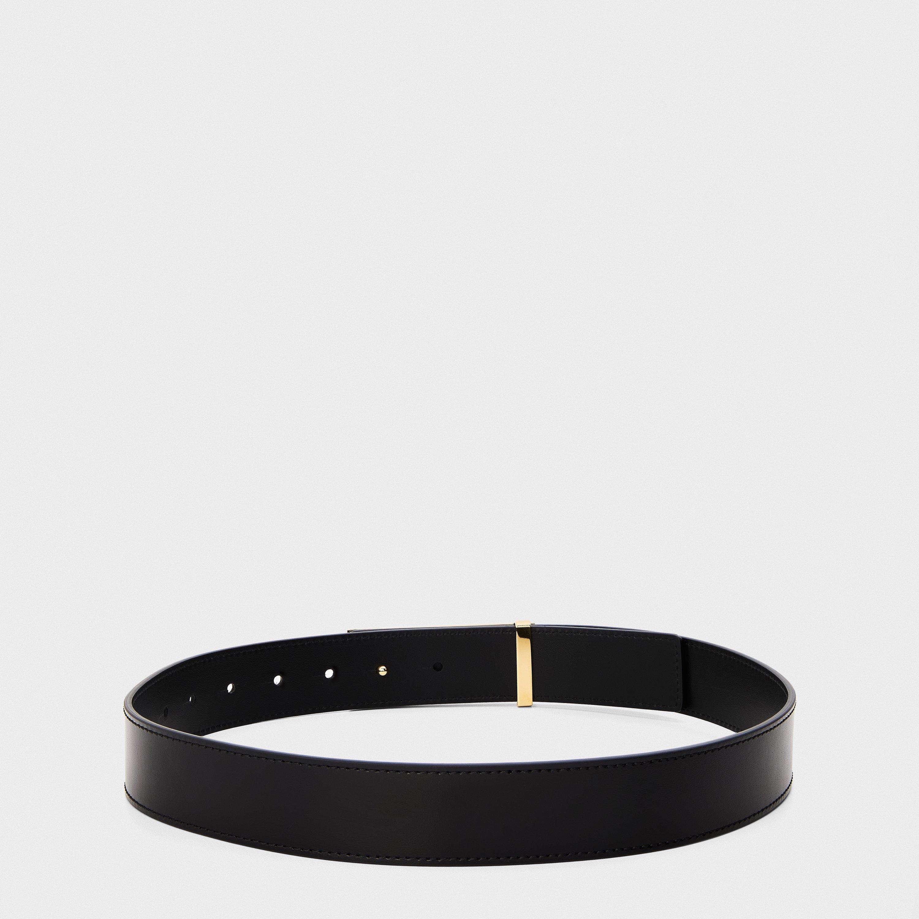 Plaque Leather Belt