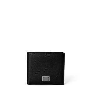Men's Logo Plaque Calf Leather Bi-Fold Wallet