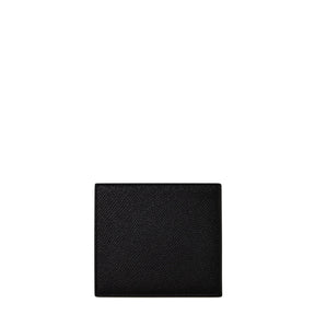 Men's Logo Plaque Calf Leather Bi-Fold Wallet