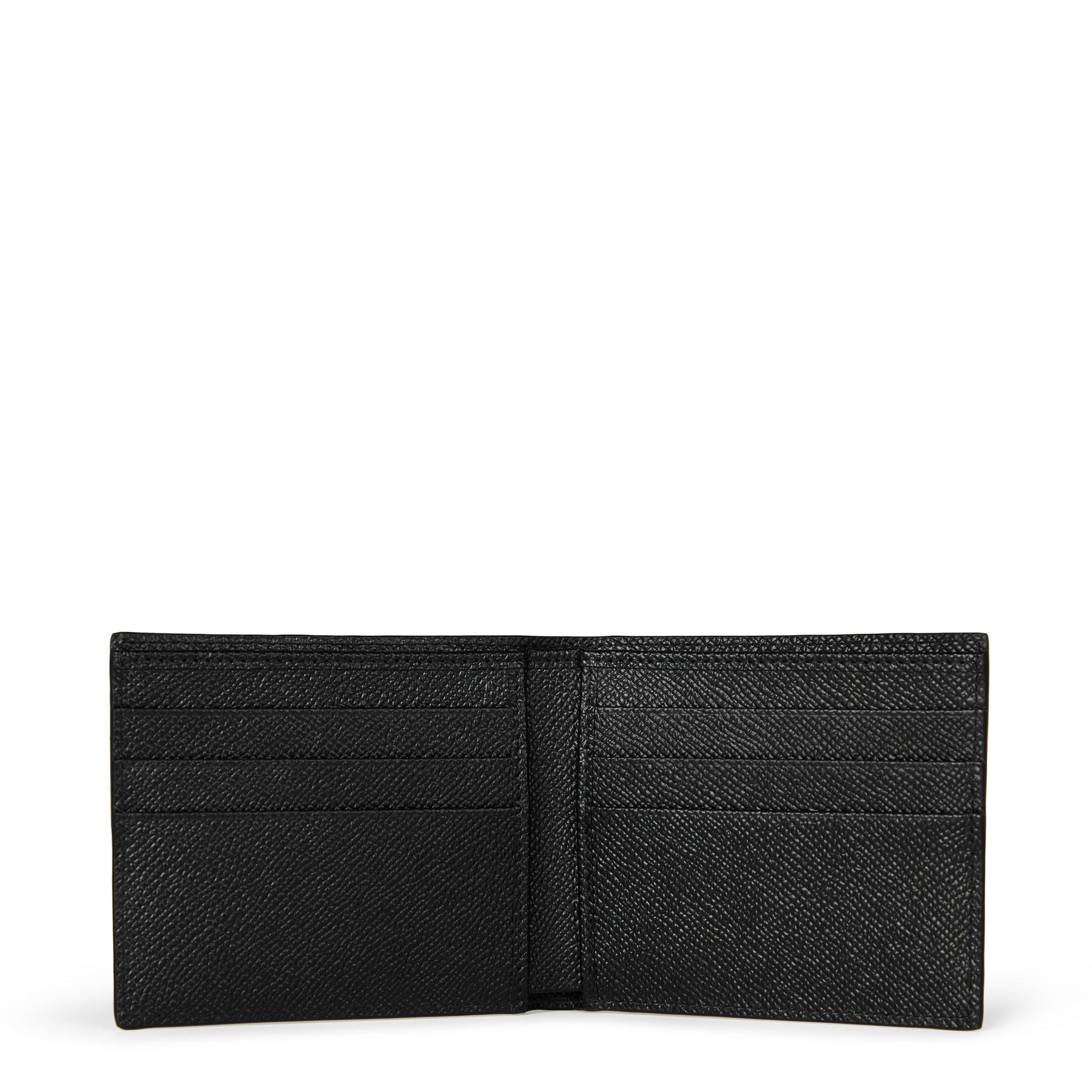Men's Logo Plaque Calf Leather Bi-Fold Wallet