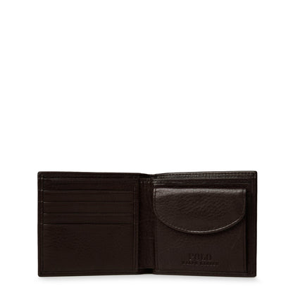 Mens Pebble Leather Billfold Coin Wallet