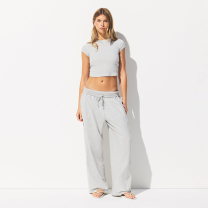 Cotton Jersey Wide Leg Pant
