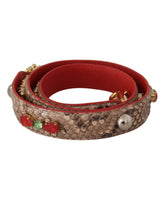 Python Leather Crystal Strap