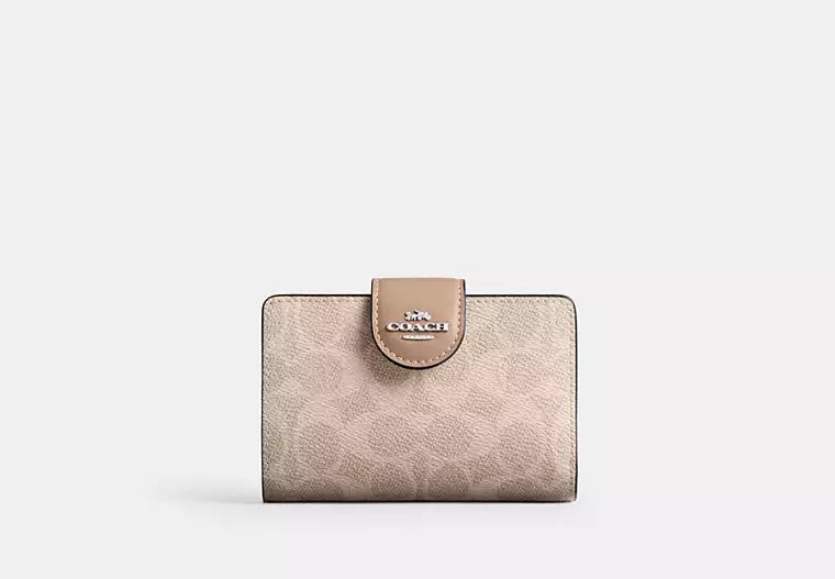 Coach Medium Corner Zip Wallet In Signature Canvas - Wallets | Shop From The Mirage