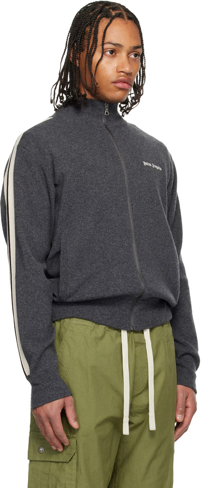 Gray Classic Logo Knit Track Jacket