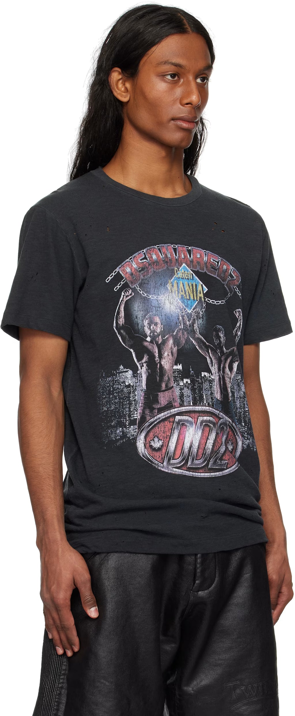 Black Supervintage Dyed Cigarette Fit T-shirt