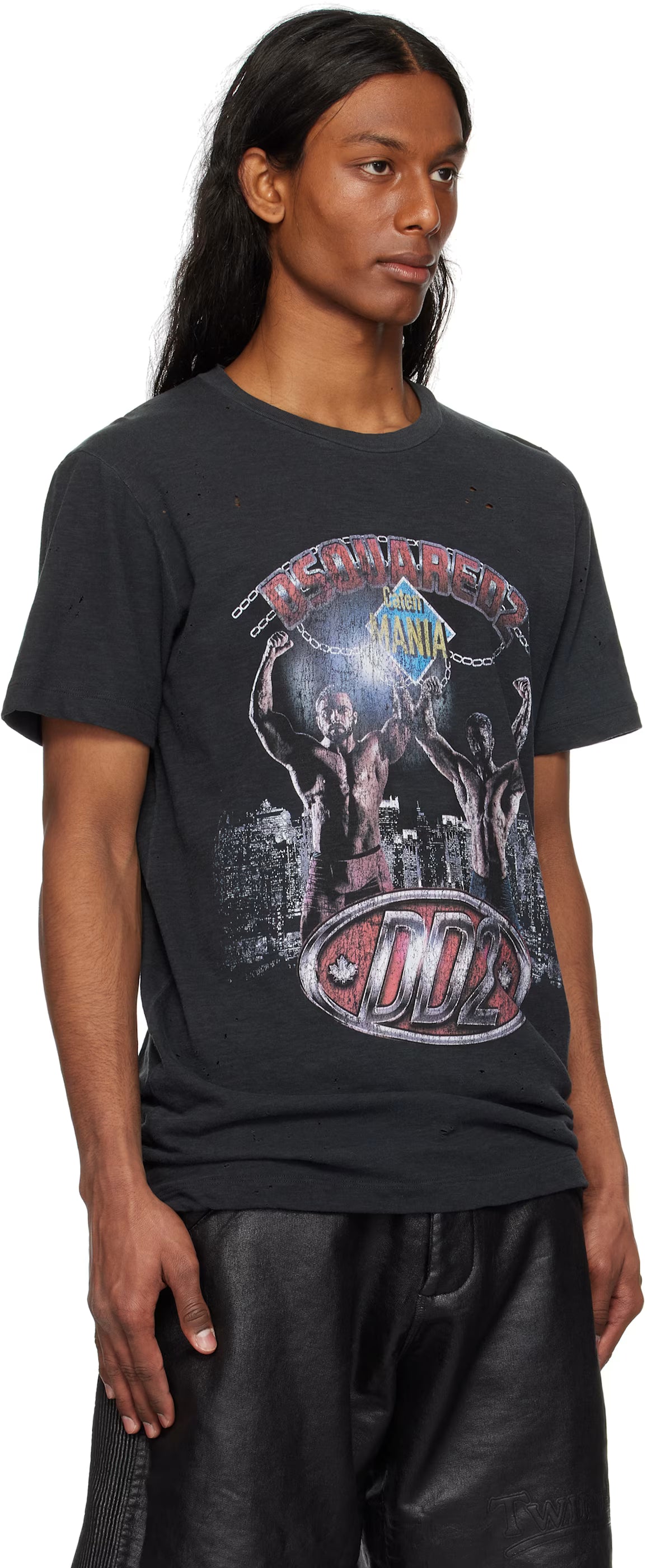 Black Supervintage Dyed Cigarette Fit T-shirt