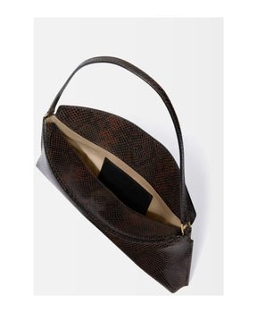 Dark Brown Ovalo Leather Clutch