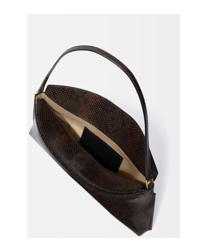 Dark Brown Ovalo Leather Clutch