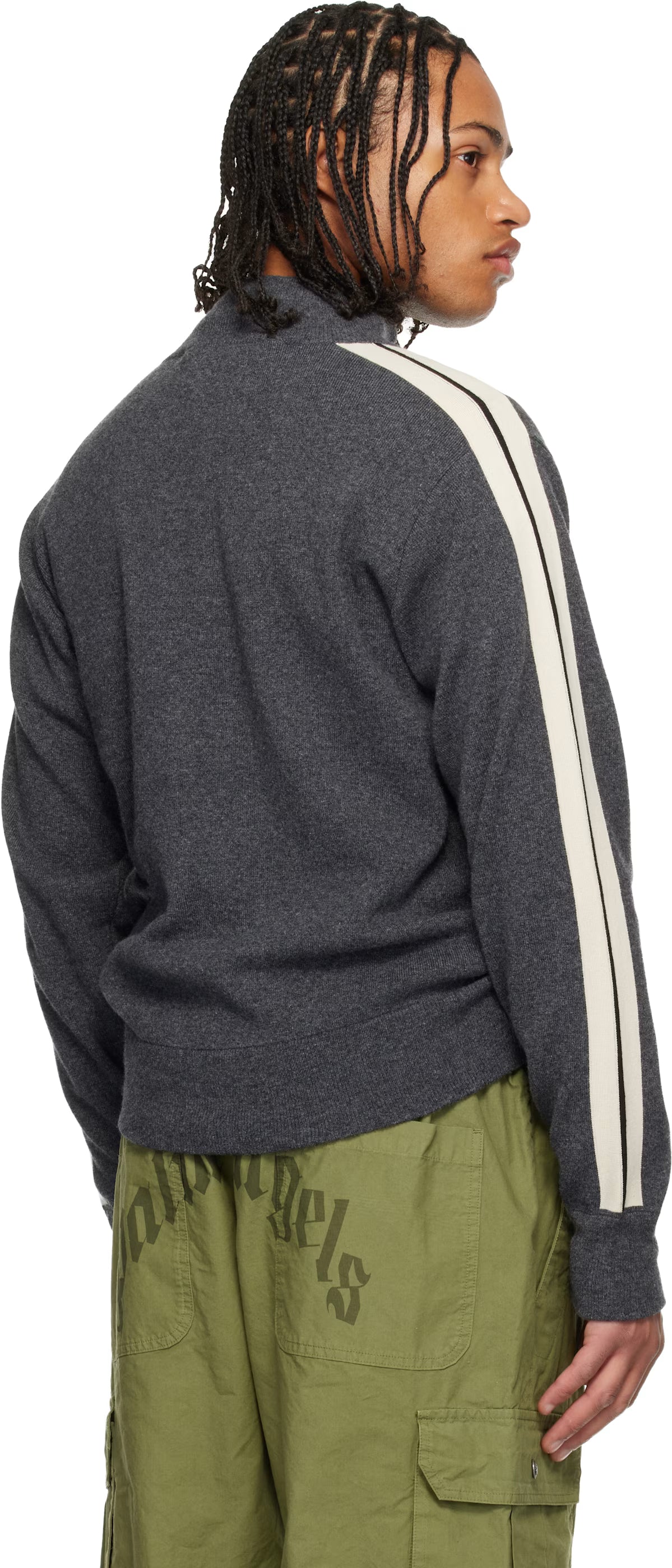 Gray Classic Logo Knit Track Jacket