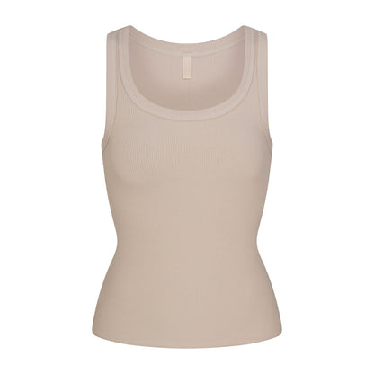 Cotton Rib Scoop Neck Tank