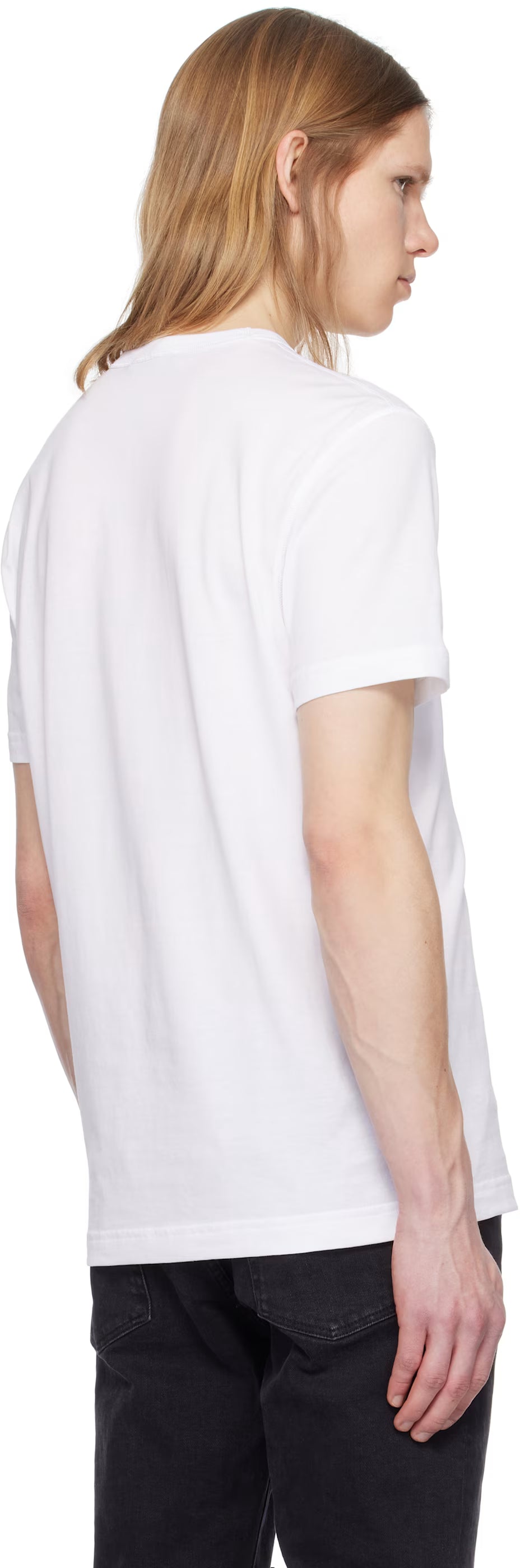 Dolce&Gabbana White Cotton Branded Tag T-shirt