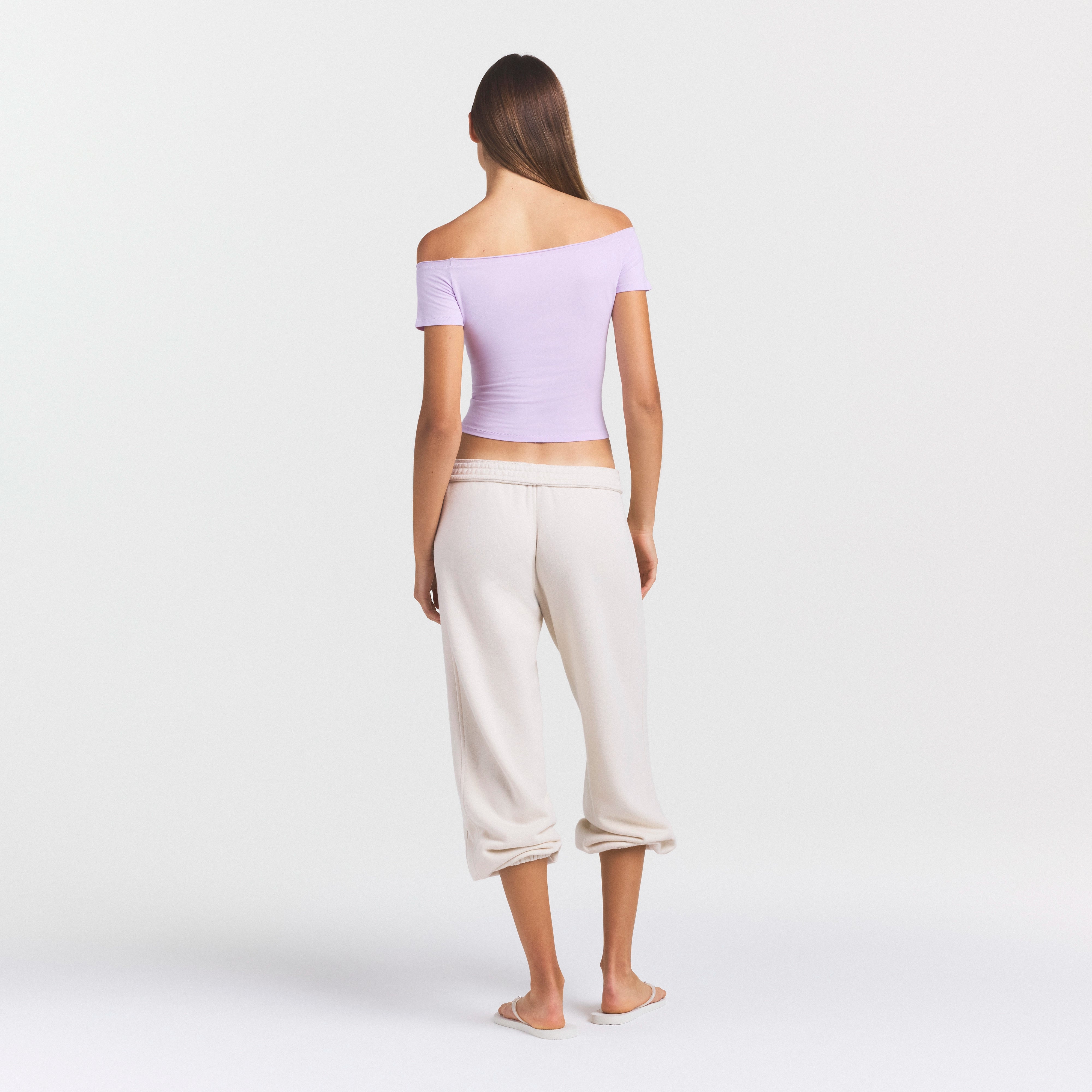 Cotton Jersey Off the Shoulder Top