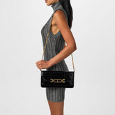 Whitney Crocodile-Effect Shoulder Bag