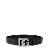 Lux Leather Crossover Logo Buckle Belt