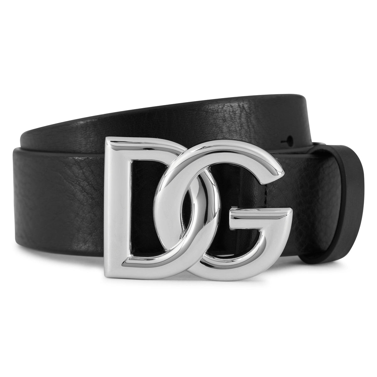 Lux Leather Crossover Logo Buckle Belt