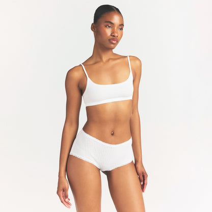 Lightweight Cotton Pointelle Lace Boy Short