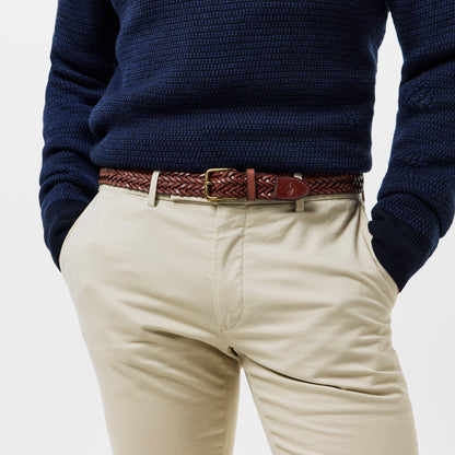 Men's Smooth Weave Leather Belt