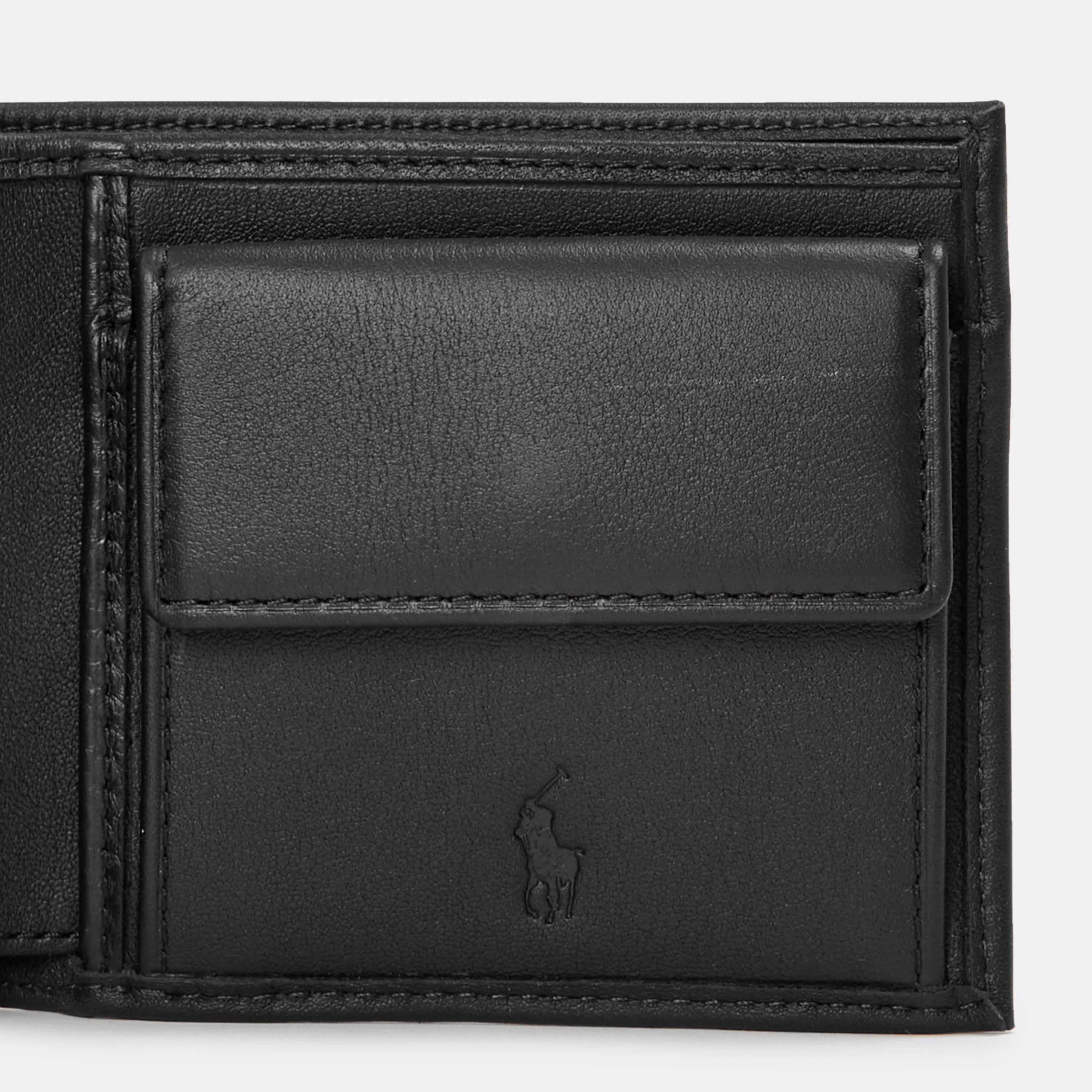 Mens Smooth Leather Billfold Coin Wallet