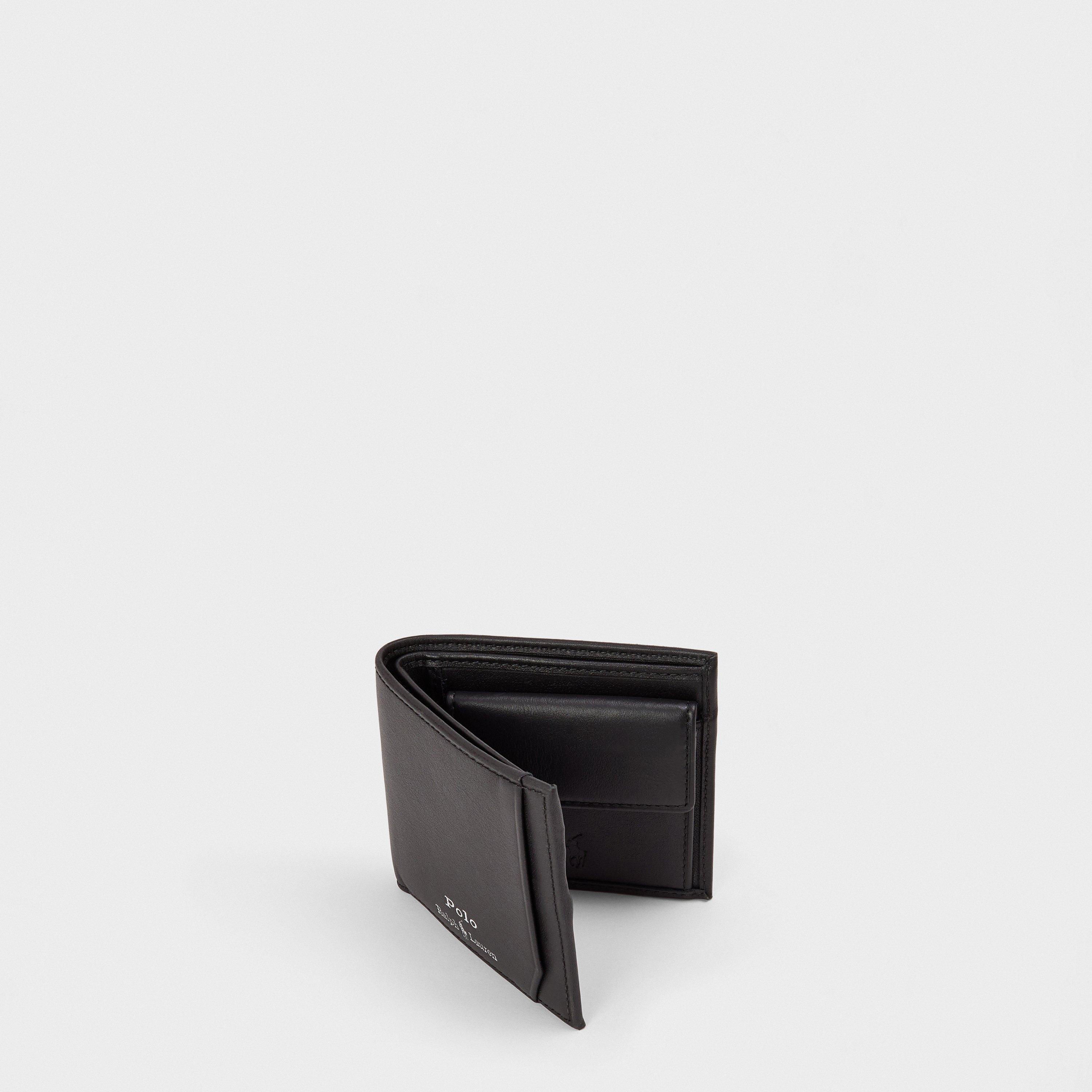 Mens Smooth Leather Billfold Coin Wallet
