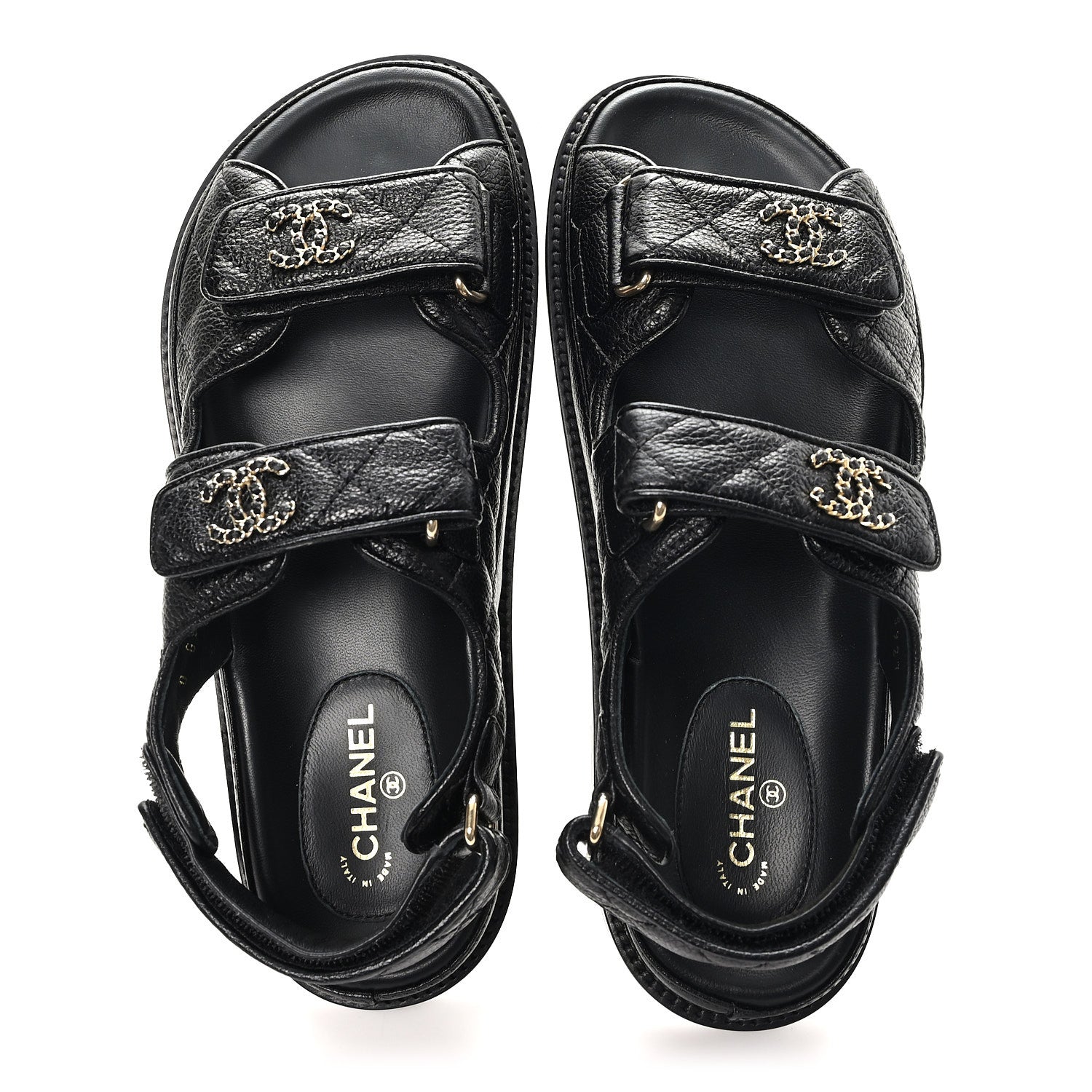 Grained Calfskin Velcro Dad Sandals