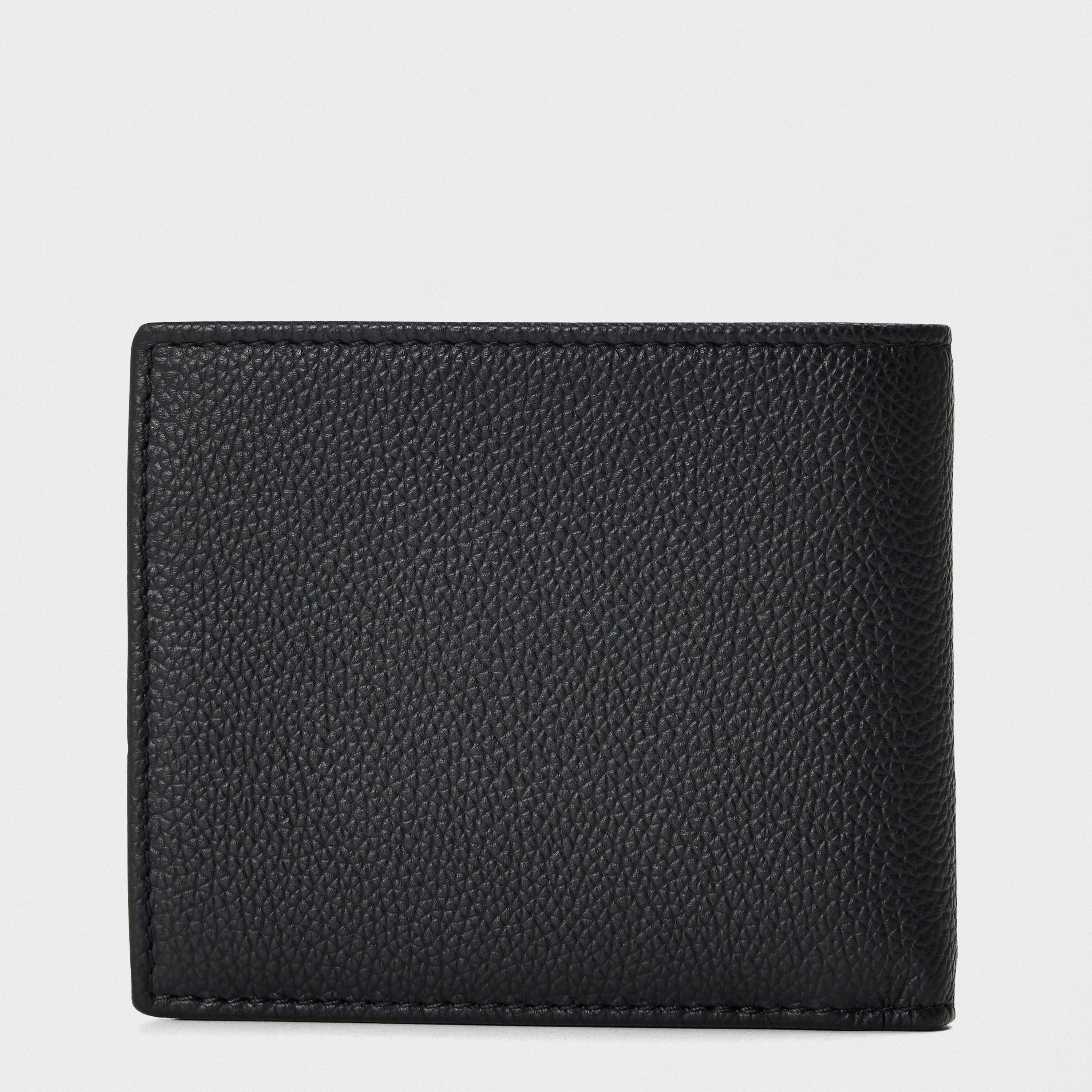 Grained-Leather Trifold Wallet