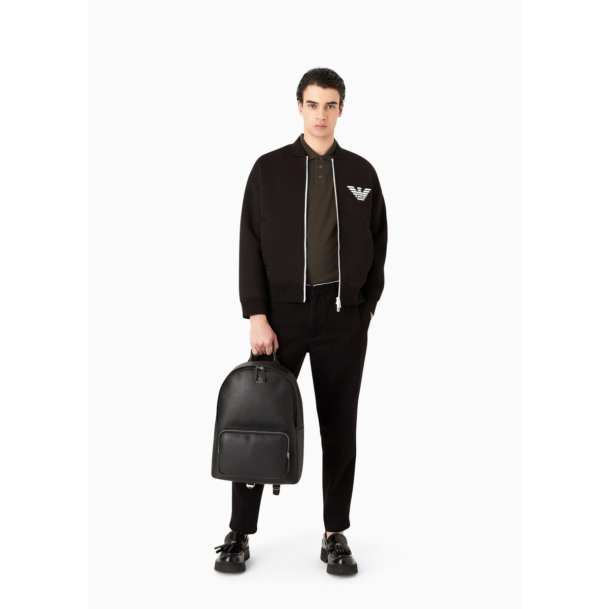 Regenerated Saffiano Leather Round Backpack
