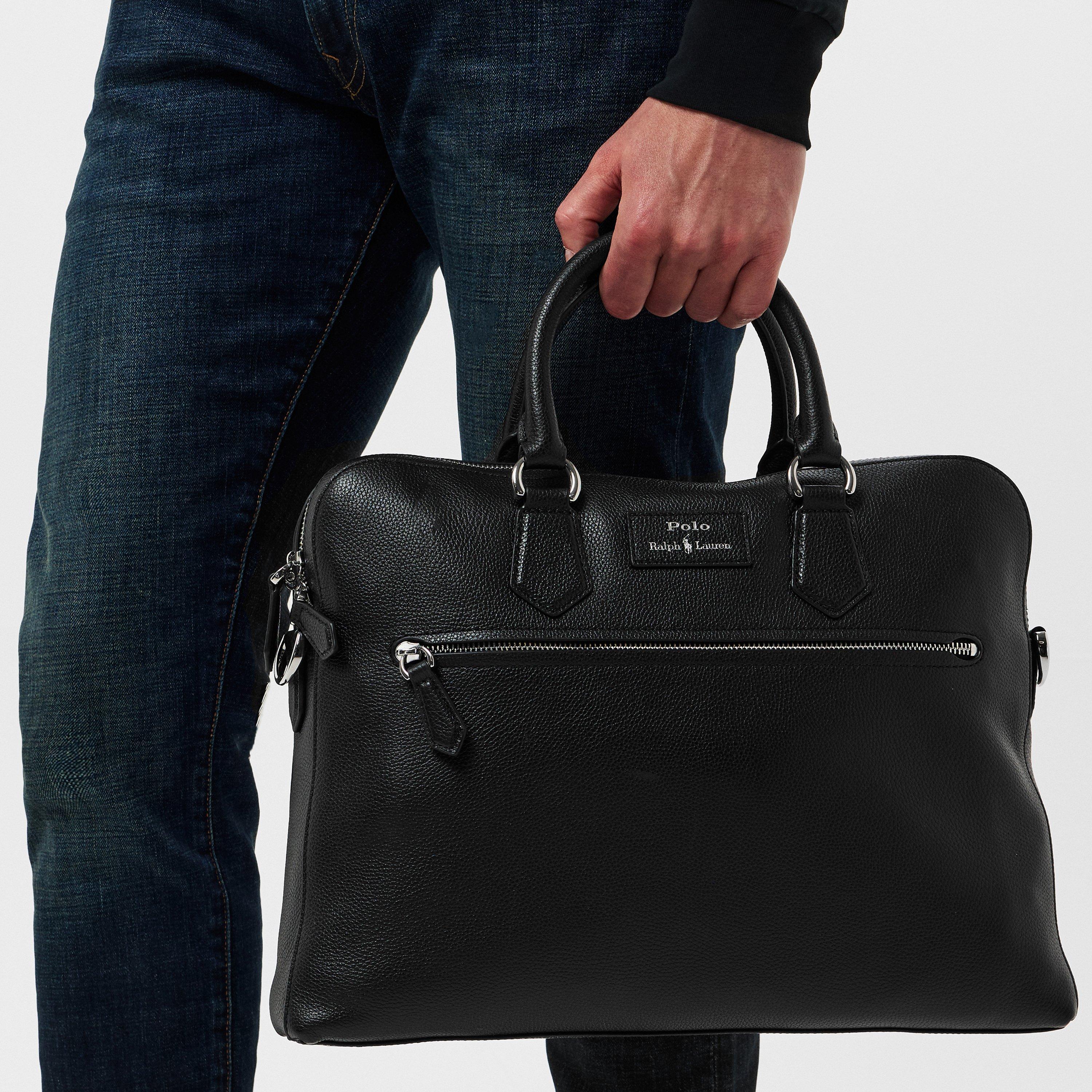 Pebble Leather Commuter Laptop Bag